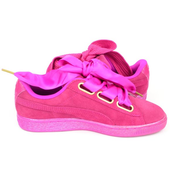 Puma Suede Velvet Rope Women's Size 6.5 Fuchsia Lace Up Casual Sneakers - Picture 8 of 10